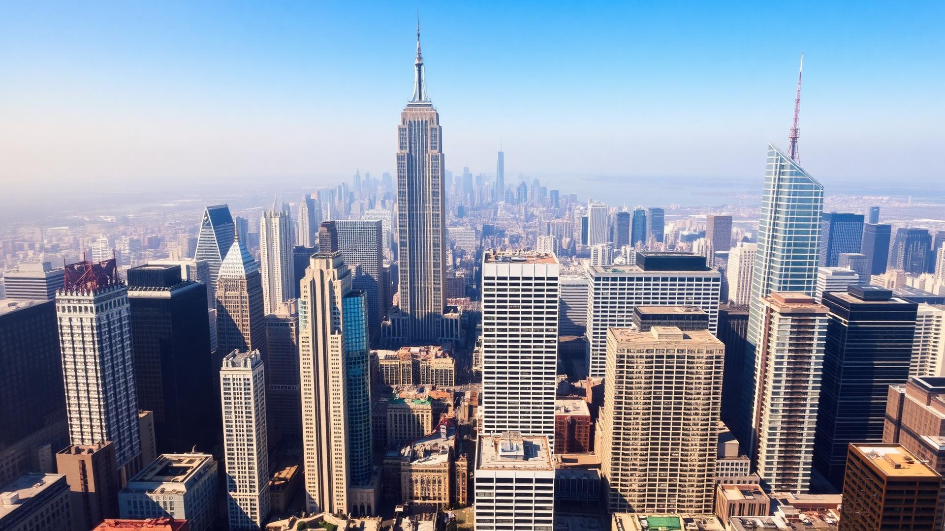 Global financial district skyline
